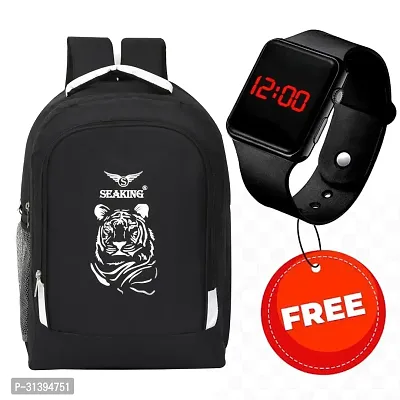 Trendy 35 L Unisex Backpacks For School Office Travel With Watch-thumb0