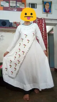 Beautiful Anarkali Off White Embroidered Rayon Kurta For Women-thumb2