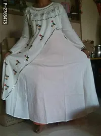 Beautiful Anarkali Off White Embroidered Rayon Kurta For Women-thumb1