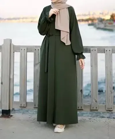 Fancy Solid Burqa with Hijab For Women