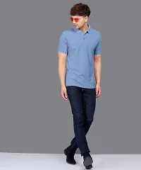 Stylish Fancy Cotton Solid Polos T-Shirts For Men-thumb1