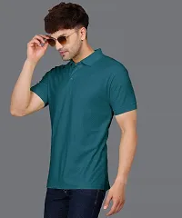 Stylish Fancy Cotton Solid Polos T-Shirts For Men-thumb1