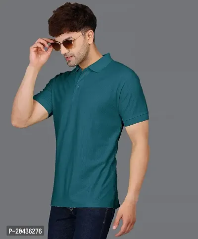 Stylish Fancy Cotton Solid Polos T-Shirts For Men-thumb2