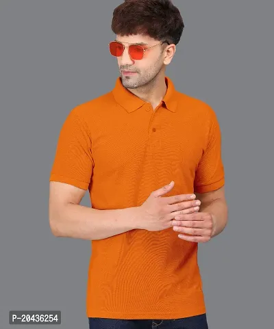 Stylish Fancy Cotton Solid Polos T-Shirts For Men-thumb0