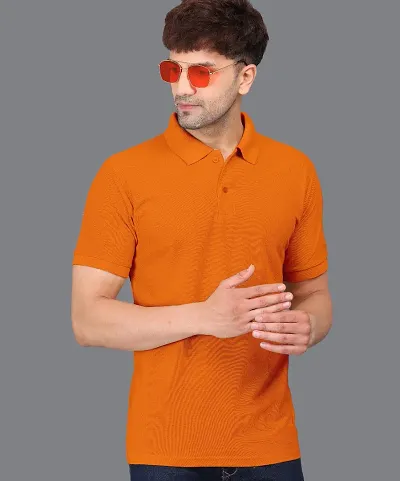 Stylish Fancy Solid Polos T-Shirts For Men