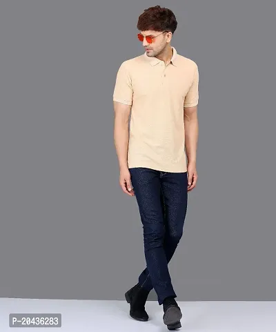 Stylish Fancy Cotton Solid Polos T-Shirts For Men-thumb2