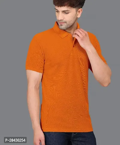 Stylish Fancy Cotton Solid Polos T-Shirts For Men-thumb2