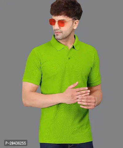 Stylish Fancy Cotton Solid Polos T-Shirts For Men-thumb2