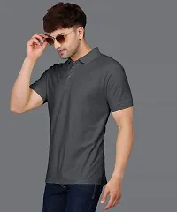 Stylish Fancy Cotton Solid Polos T-Shirts For Men-thumb1