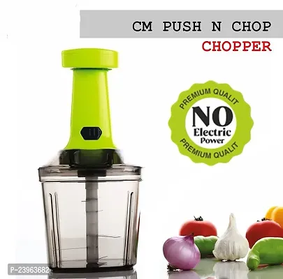 Home Puff 550ml Easy to use Fruits and Vegetable Push Chopper for Kitchen, 3 Sharp Stainless Steel Blades, Unbreakable Food-Grade Plastic-thumb0