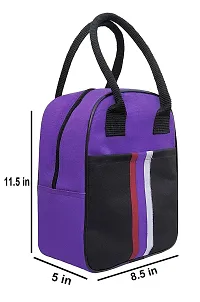 Insulated Polyester Purple Lunch Bag for Office-thumb3