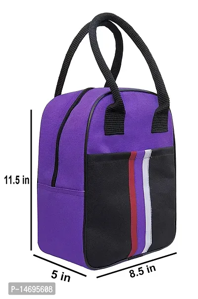 Insulated Polyester Purple Lunch Bag for Office-thumb4