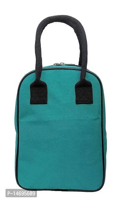 Insulated Polyester Sea Green Lunch Bag for Office-thumb3