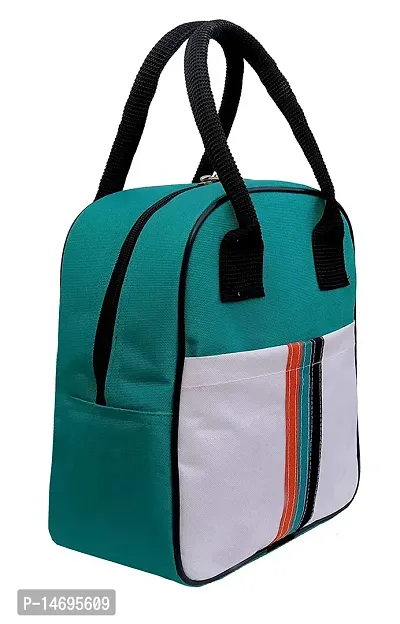 Insulated Polyester Sea Green Lunch Bag for Office-thumb0