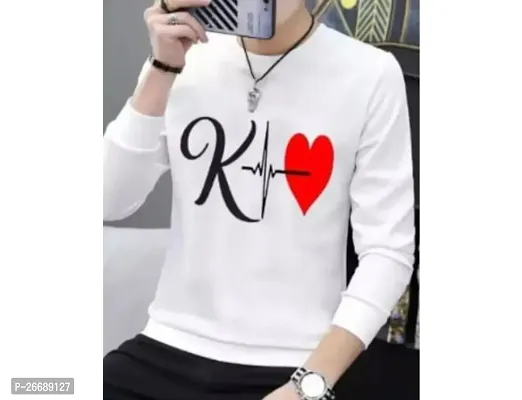 Trendy White Polyester Printed Round Neck Tees For Men-thumb0