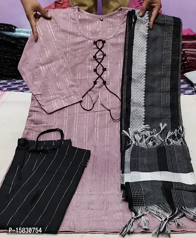 Fancy Cotton Kurta Set For Women-thumb0