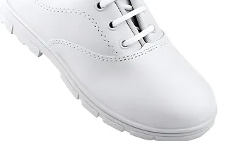 Stylish Lace Up Off White Synthetic Solid Formal Shoe For Kids-thumb1