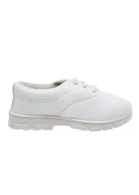 Stylish Lace Up Off White Synthetic Solid Formal Shoe For Kids-thumb2
