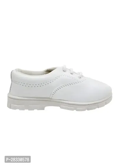 Stylish Lace Up Off White Synthetic Solid Formal Shoe For Kids-thumb3