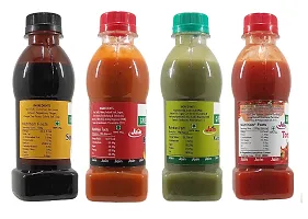 Green Spice  Jain Combo Without Onion/garlic/Potato Soya Sauce (200gm),Tomato Sauce (200gm),Green Chilli Sauce (200gm),Red Chilli Sauce (200gm)  (Pack of 4)-thumb1