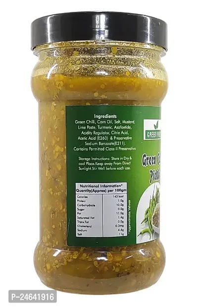 Green Spice  Green Chilli Pickle 500gm (Pack of 1)-thumb2