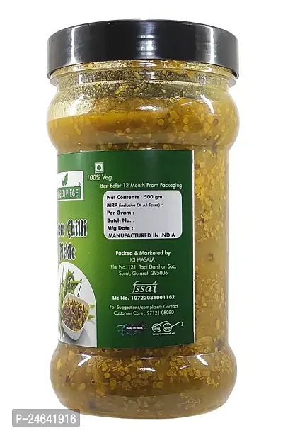 Green Spice  Green Chilli Pickle 500gm (Pack of 1)-thumb3