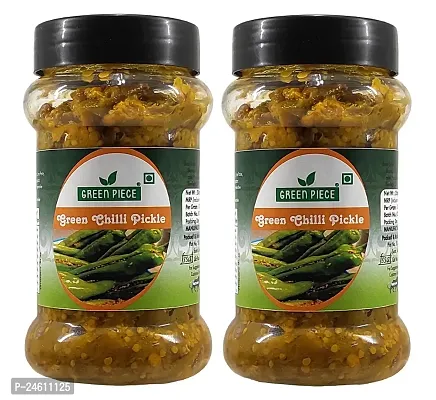 Green Spice  Green Chilli Pickle 250gm (Pack of 2)