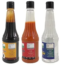 Green Spice  Jain Sauce WIth No Onion/Garlic Soya sauce  Red Chilli Sauce,Vinegar(Pack of 3)(500gm x 3)-thumb1
