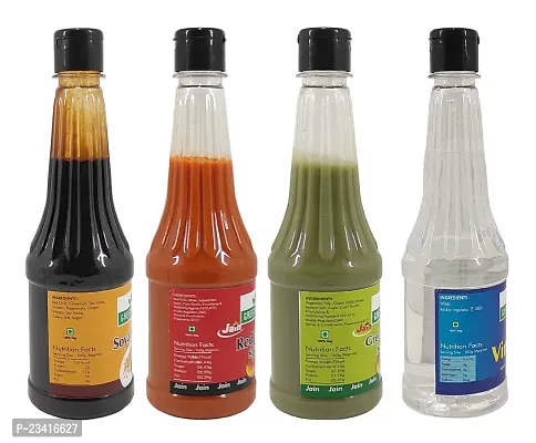 Green Spice  Jain Sauce With No Onion/Garlic Soya,Green Chilli,Red Chilli,Vinegar(Pack of 4)(500gm x 4)-thumb3