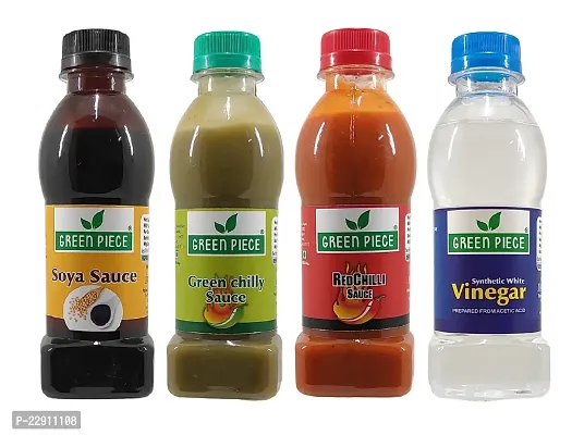 Green Spice  Soya Sauce (200gm),Green Chilli Sauce (200gm),Red Chilli Sauce (200gm),Vinegar (200gm),