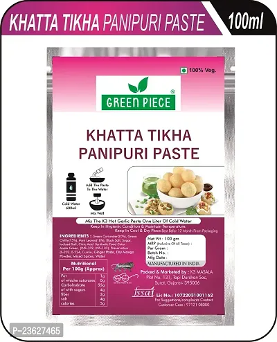 Green Spice  Ready To Eat Khatta Tikha Pani Puri Paste.100gm