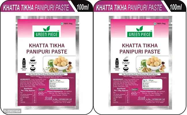 Green Spice  Ready To Eat Khatta Tikha Pani Puri Paste200gm (100gm x2)