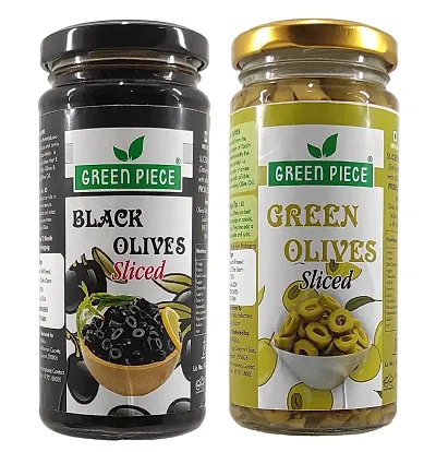 Combo of Black Olives and Green Olives 230 Gram Each(Pack of 2)