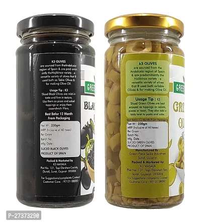 Combo of Black Olives and Green Olives 230 Gram Each(Pack of 2)-thumb2