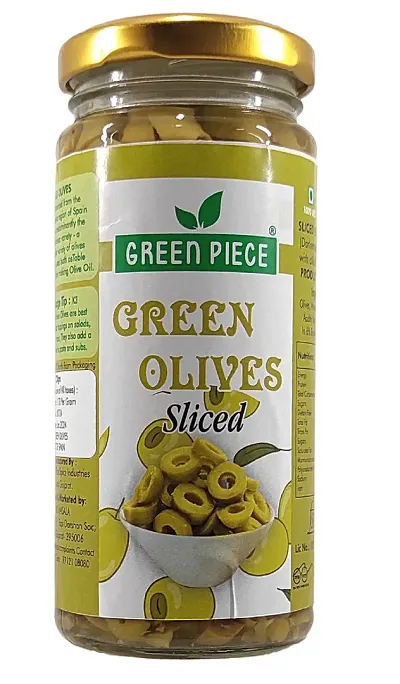 Green olives Sliced (230gm)(Pack of 1)