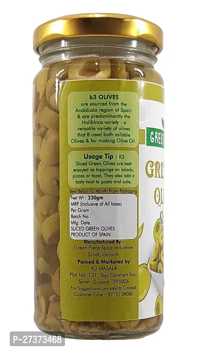 Green olives Sliced (230gm)(Pack of 1)-thumb4