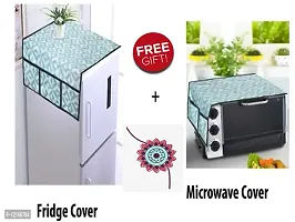 Free Rakhi With 1 Pc Fridge Covers/Refrigerator Cover + 1 Pc Microwave/Oven Cover for Top (FRI+Micro)-thumb1