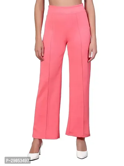 Elegant Rayon High-Waisted Regular Fit Trousers for Women