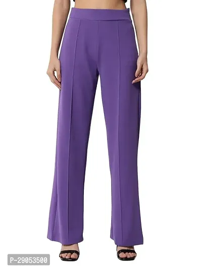 Elegant Rayon High-Waisted Regular Fit Trousers for Women-thumb0