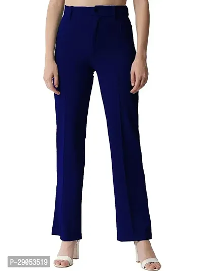 Elegant Rayon High-Waisted Regular Fit Trousers for Women