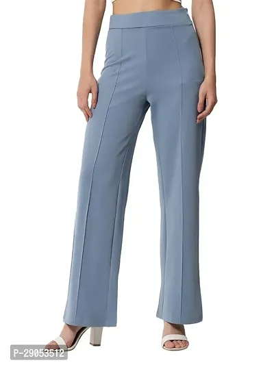 Elegant Rayon High-Waisted Regular Fit Trousers for Women