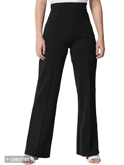 Elegant Rayon High-Waisted Regular Fit Trousers for Women-thumb0