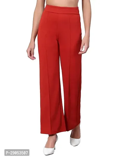 Elegant Rayon High-Waisted Regular Fit Trousers for Women-thumb0