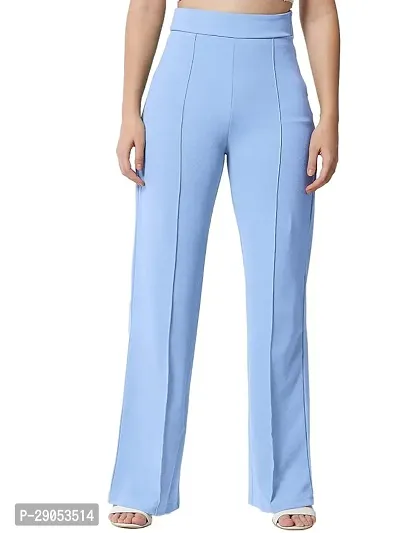 Elegant Rayon High-Waisted Regular Fit Trousers for Women