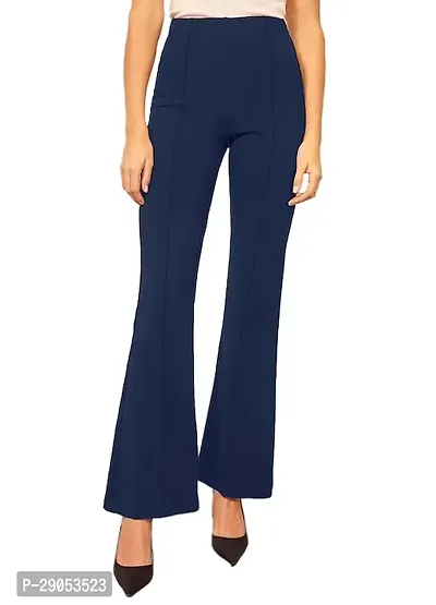 Elegant Rayon High-Waisted Regular Fit Trousers for Women-thumb0