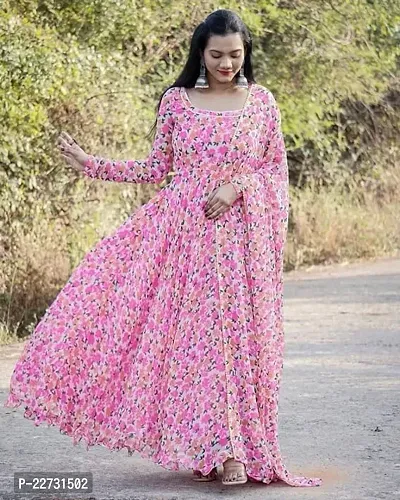 Classic Georgette Printed Kurtis for Women with Dupatta