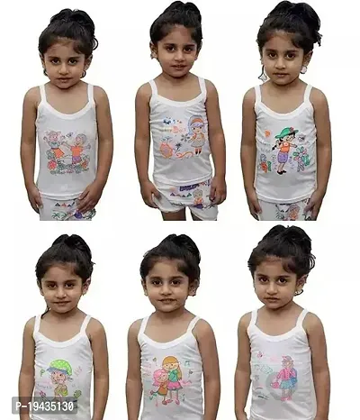 Stylish Cotton Printed Vests For Kids- Pack Of 6