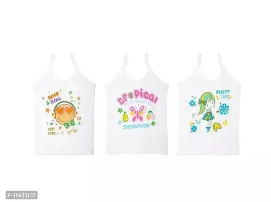 Stylish Cotton Printed Vests For Kids- Pack Of 3