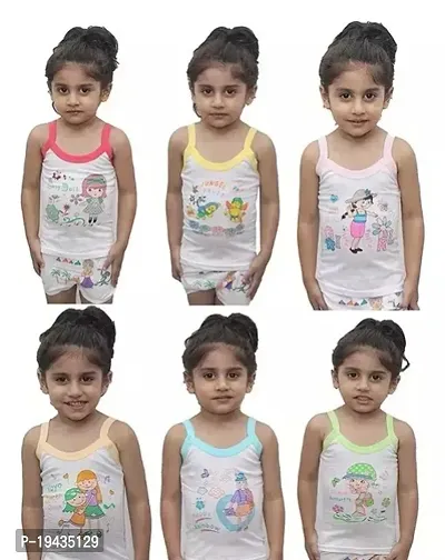 Stylish Cotton Printed Vests For Kids- Pack Of 6