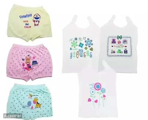 Stylish Cotton Printed Vests With Panty Set For Kids- Pack Of 6-thumb0